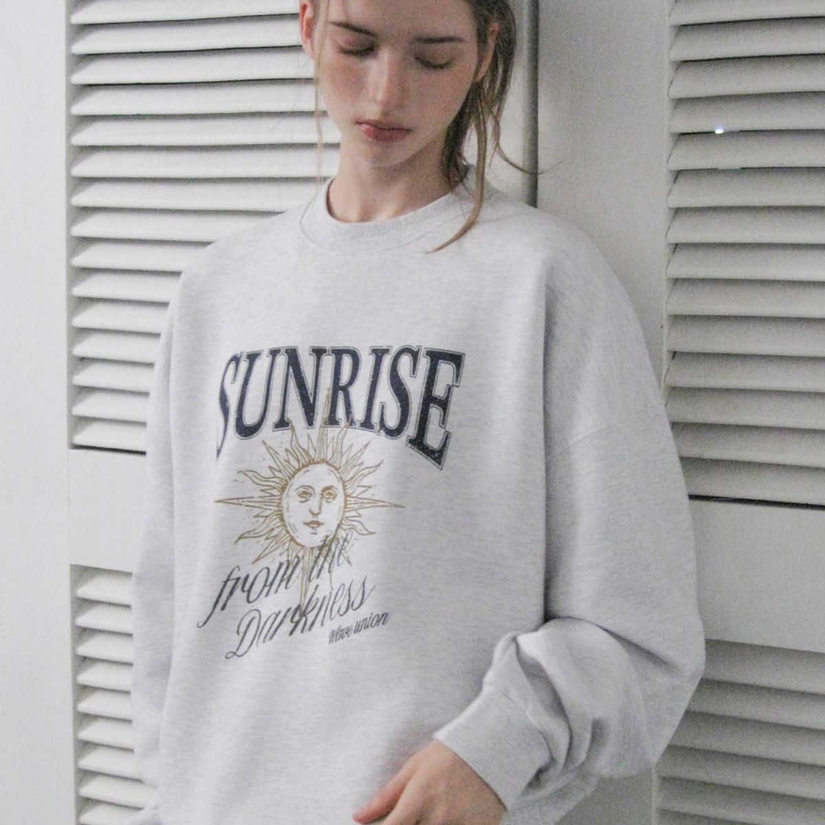 웨이브유니온(WAVE UNION) Sunrise Sweatshirt heather gray blue