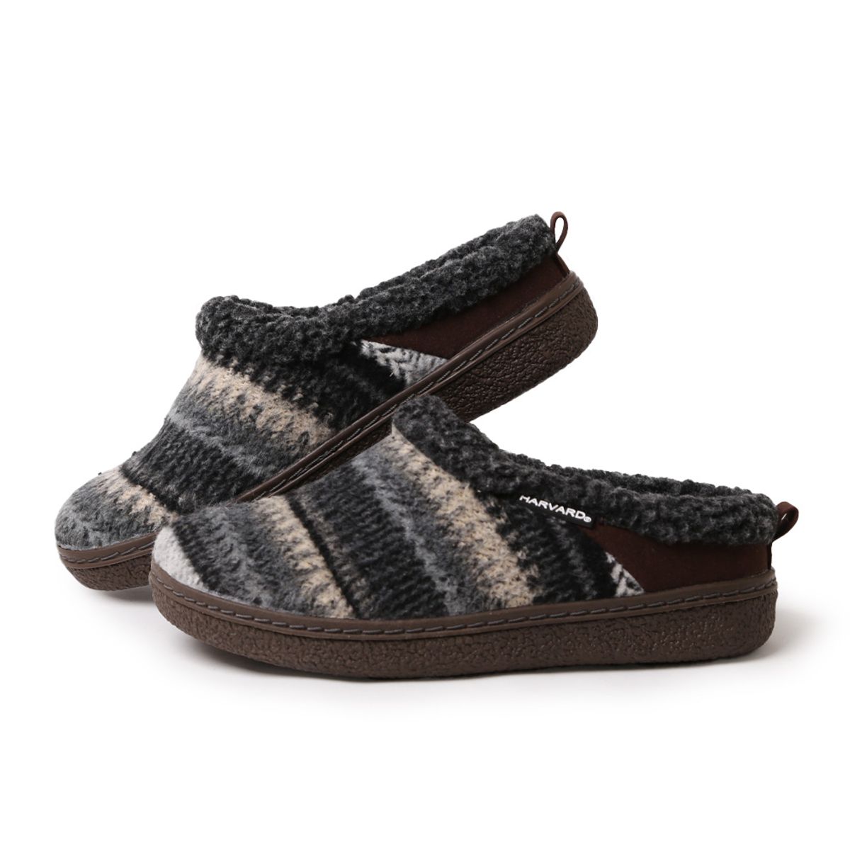 하버드 슈즈(HARVARD SHOES) 케빈 겨울 털 방한 슬립온 방한화 데일리 털운동화 캠핑 블로퍼 블랙