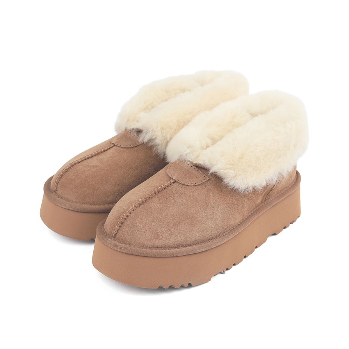 오즈어그웨어(OZ UGG WEAR) 어덜트 아드리안 앵클 플랫폼 부츠 브라운