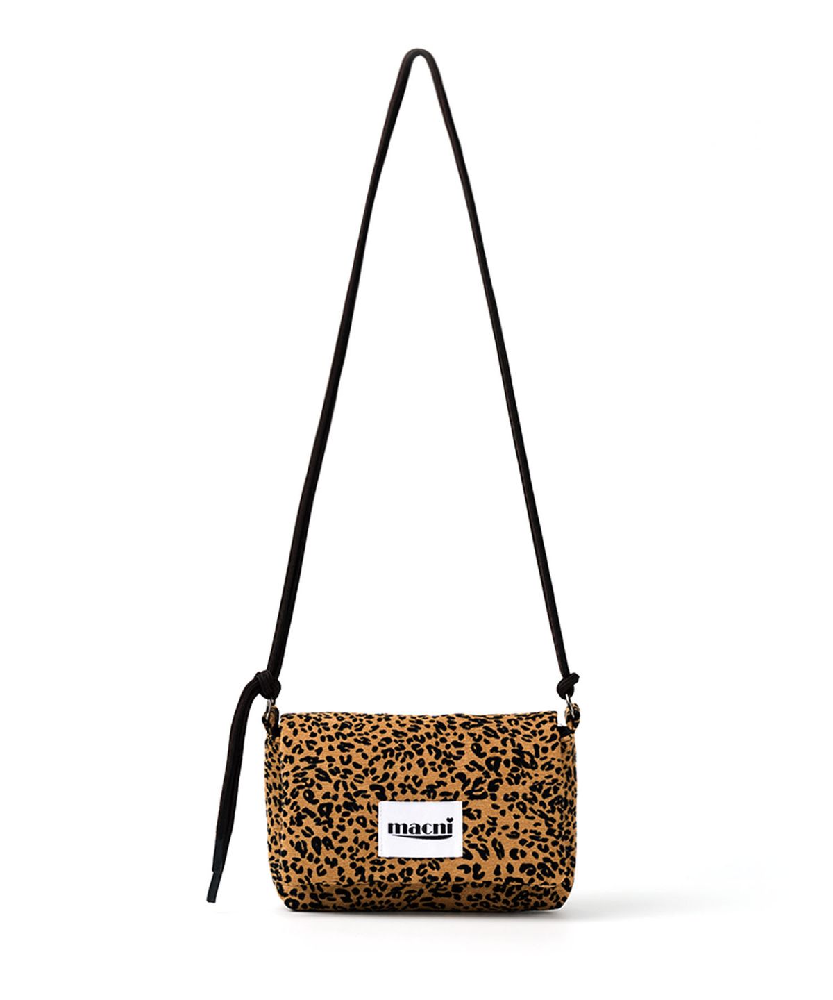 마크니(MACNI) LEOPARD STRING CROSS BAG BROWN