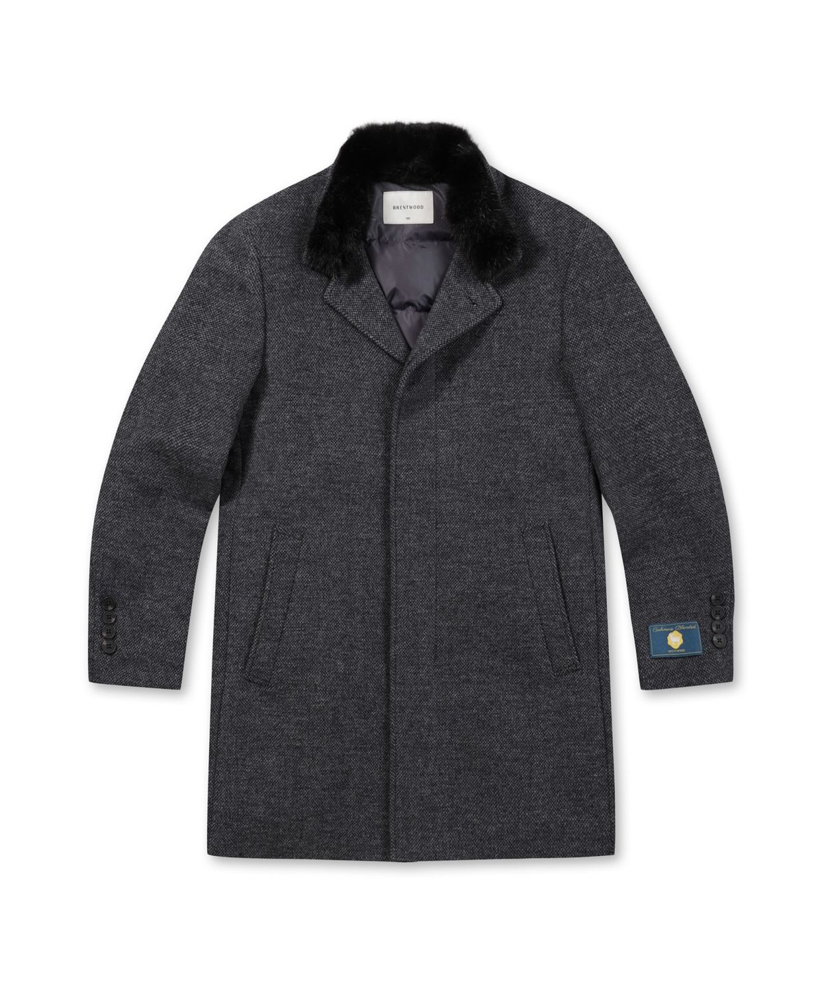 브렌우드(BRENTWOOD) 칼라 FUR 울/캐시미어 블렌디드 코트 BRCBW25641GYX