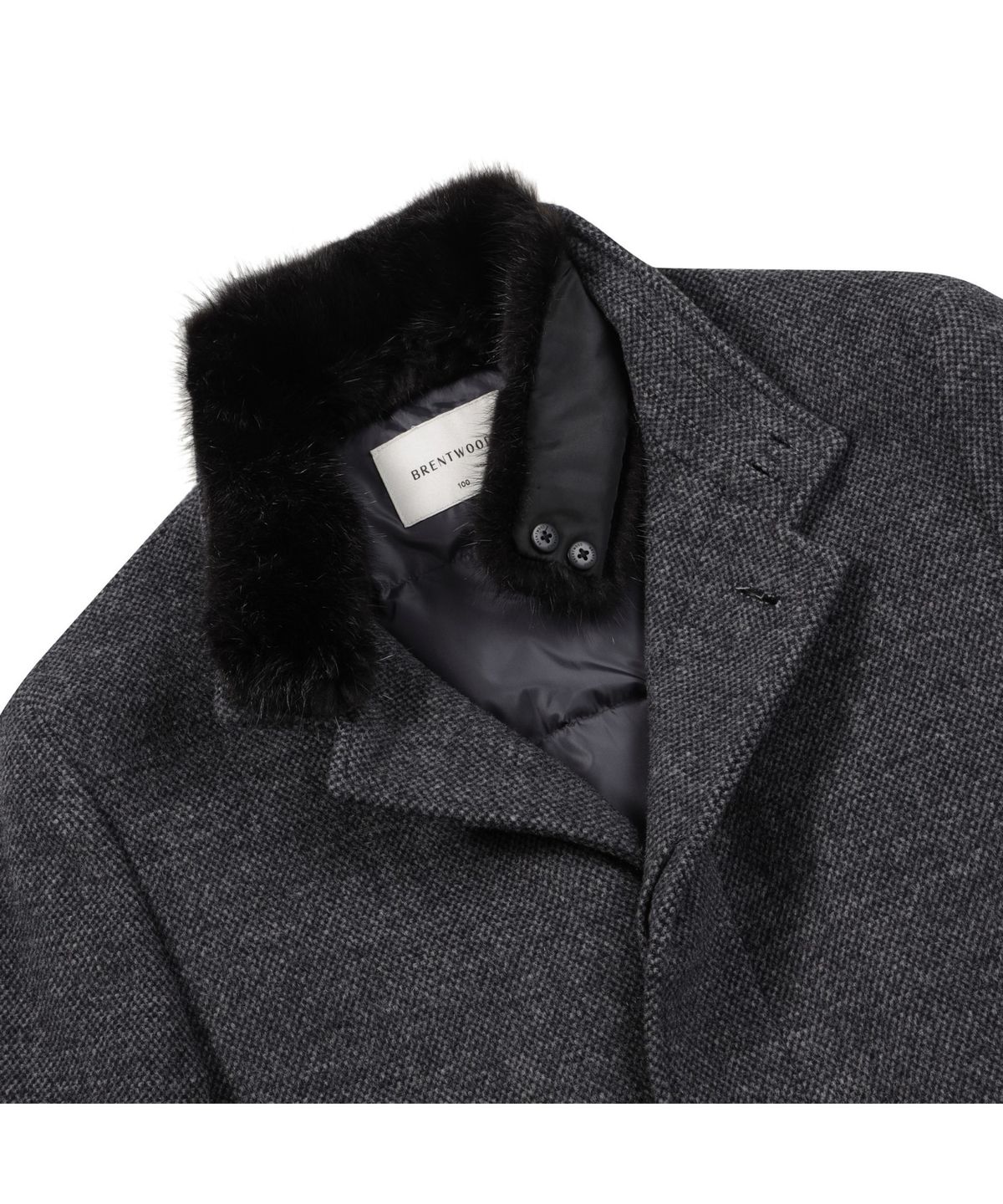 브렌우드(BRENTWOOD) 칼라 FUR 울/캐시미어 블렌디드 코트 BRCBW25641GYX