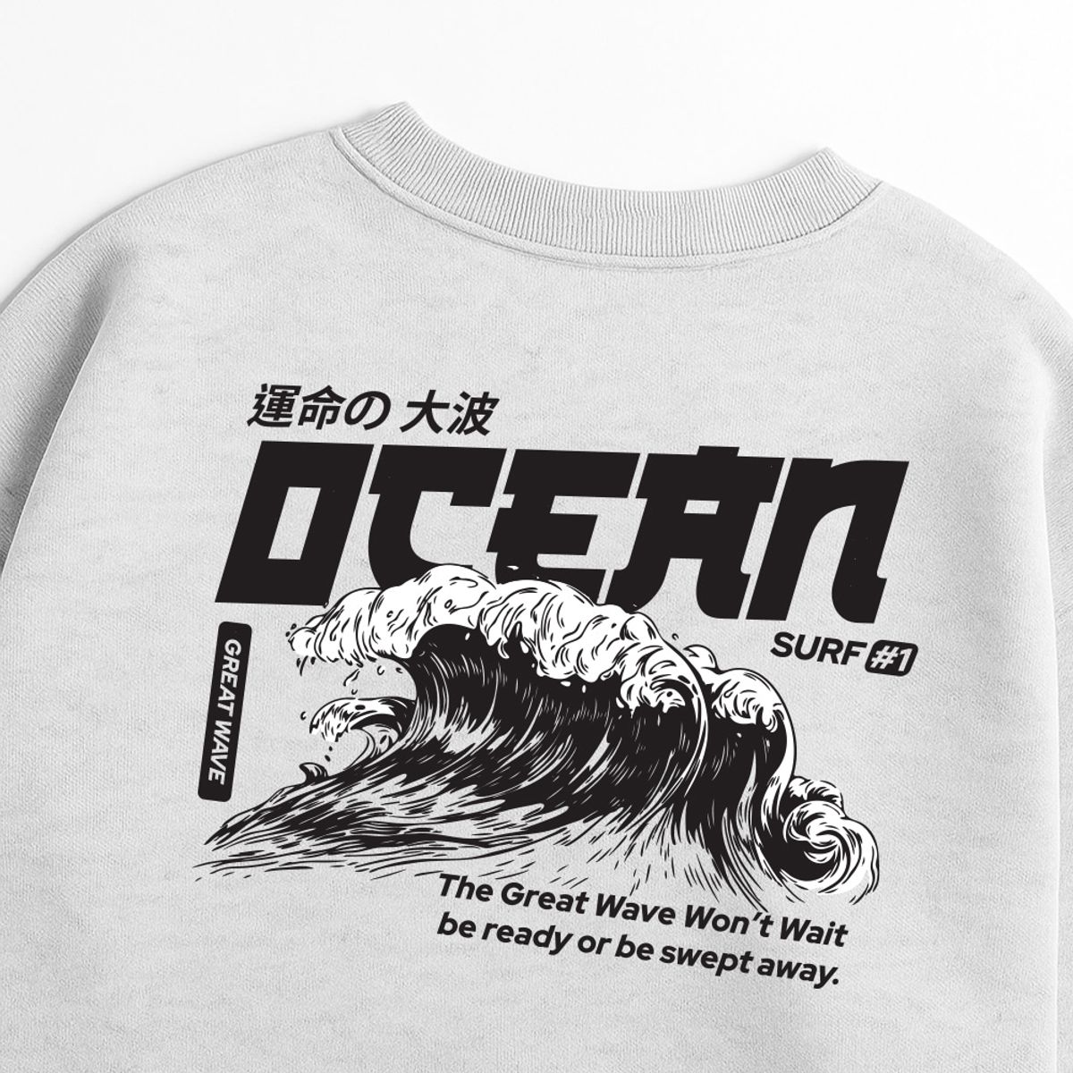 스플래시코드(SPLASHCODE) 헤비 크루넥 맨투맨 멜란지화이트 - 오션(Ocean)