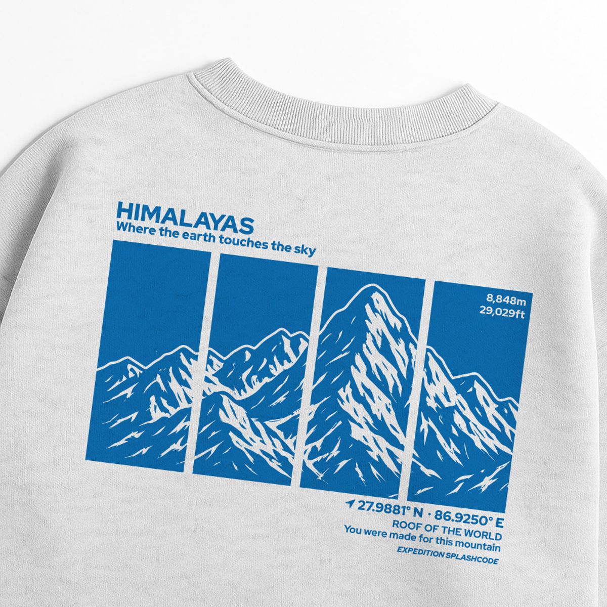 스플래시코드(SPLASHCODE) 헤비 크루넥 맨투맨 멜란지화이트 - 히말라야(Himalayas)