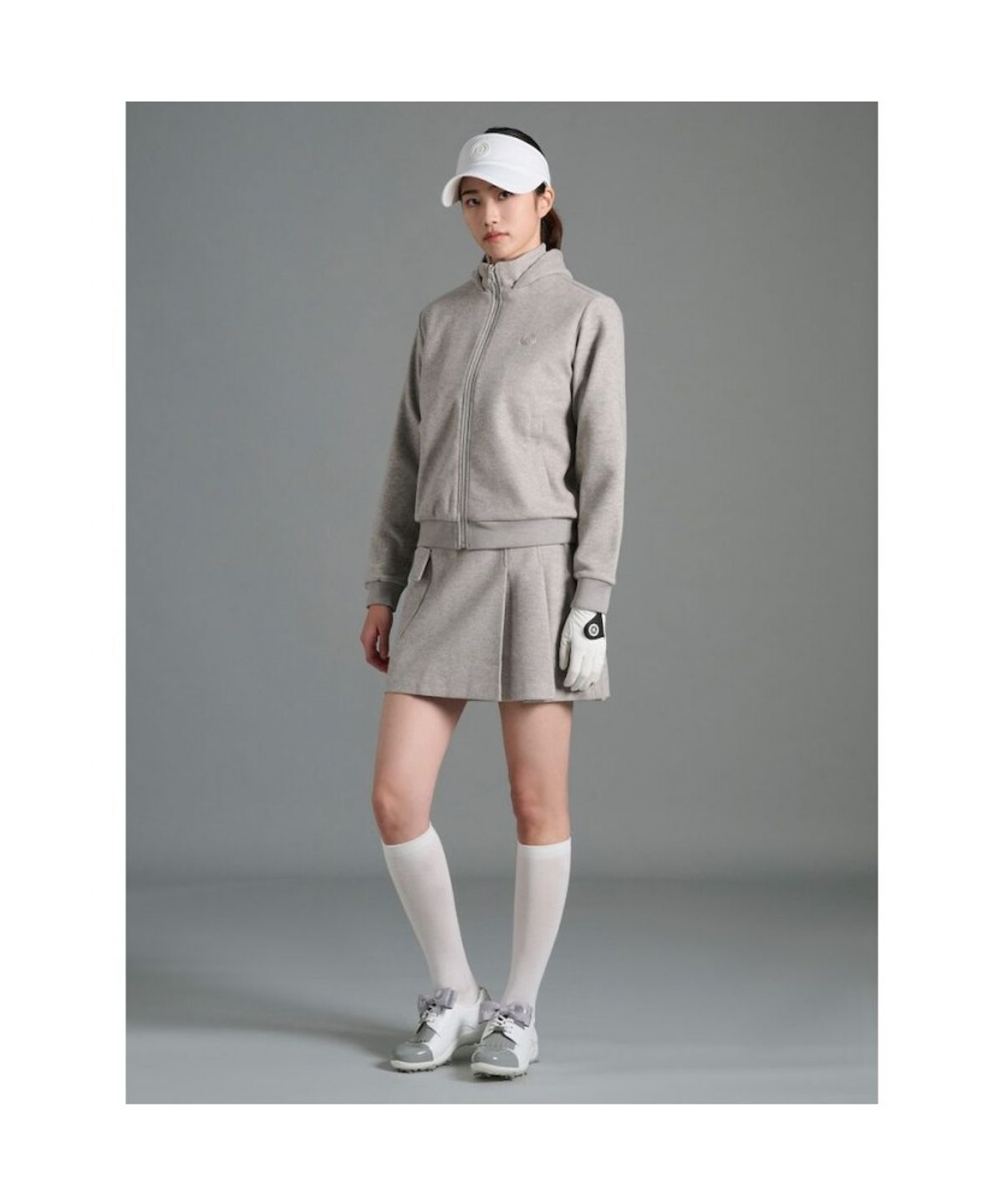 빈폴골프(BEANPOLE GOLF) 여성 웜 후디 풀집업 - 라이트 그레이