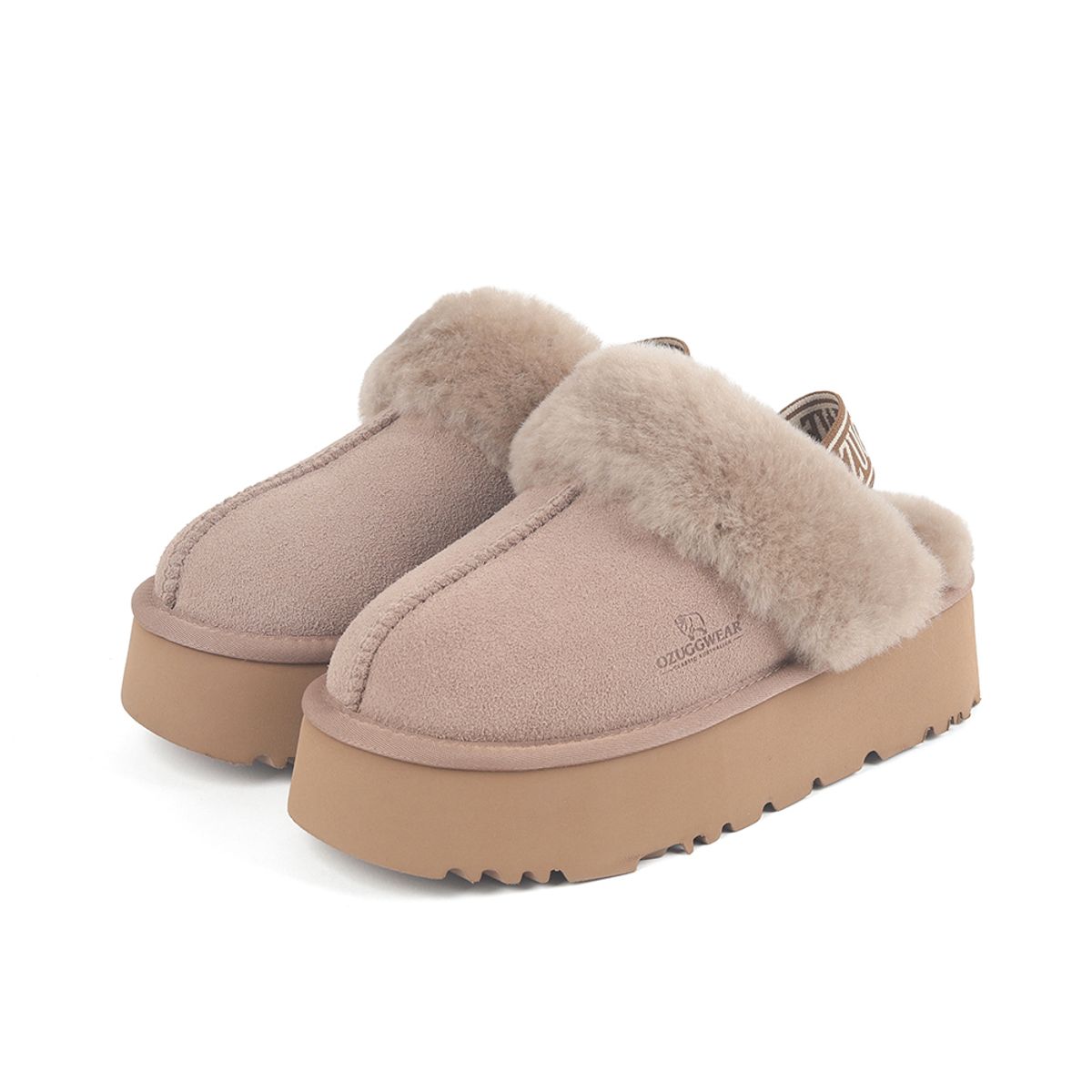 오즈어그웨어(OZ UGG WEAR) 어덜트 플랫폼 슬리퍼 백스트랩 브론즈