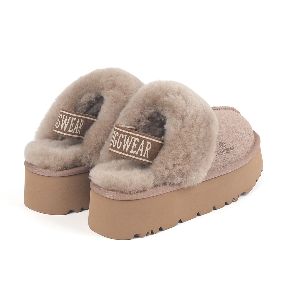 오즈어그웨어(OZ UGG WEAR) 어덜트 플랫폼 슬리퍼 백스트랩 브론즈