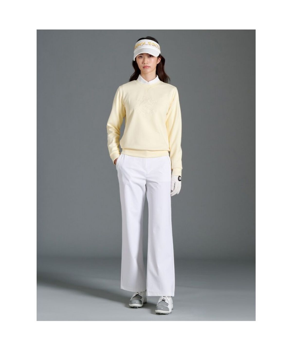 빈폴골프(BEANPOLE GOLF) 여성 원포인트 블루종핏 긴소매 티셔츠 - 레몬