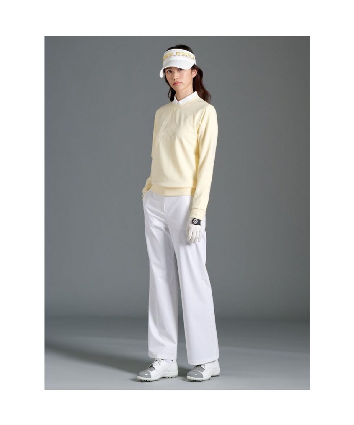 빈폴골프(BEANPOLE GOLF) 여성 원포인트 블루종핏 긴소매 티셔츠 - 레몬