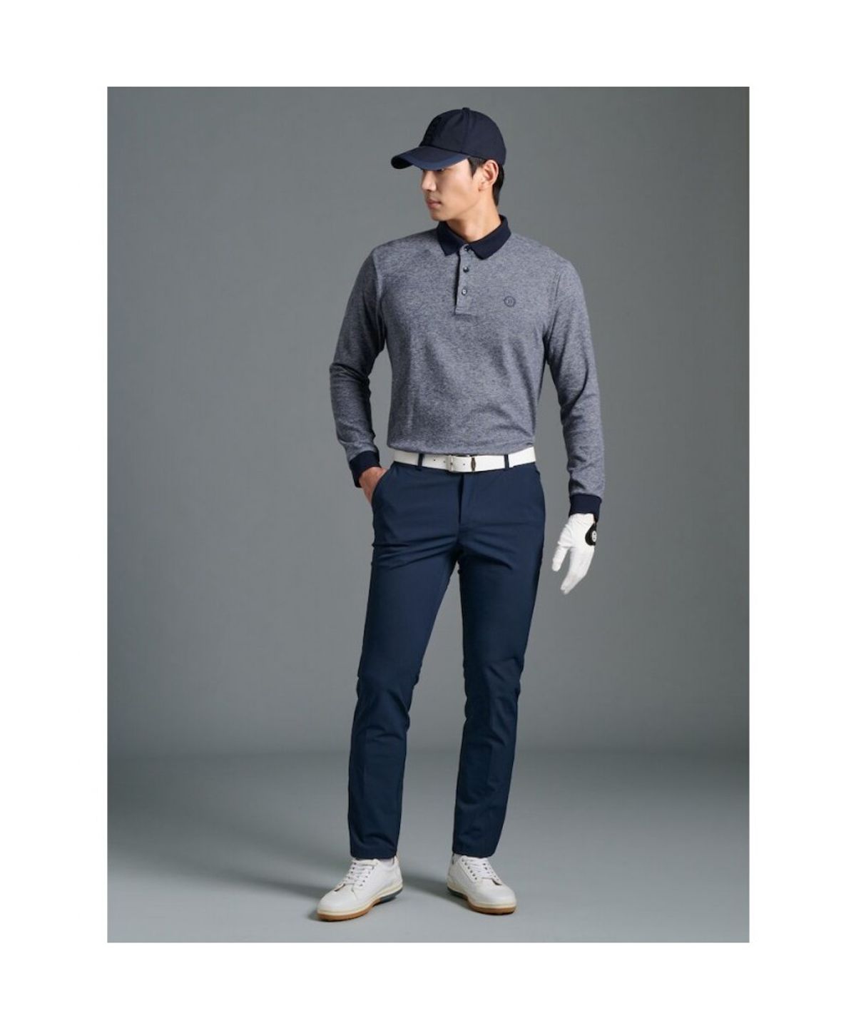 빈폴골프(BEANPOLE GOLF) 남성 약기모 피케 칼라 티셔츠 - 네이비