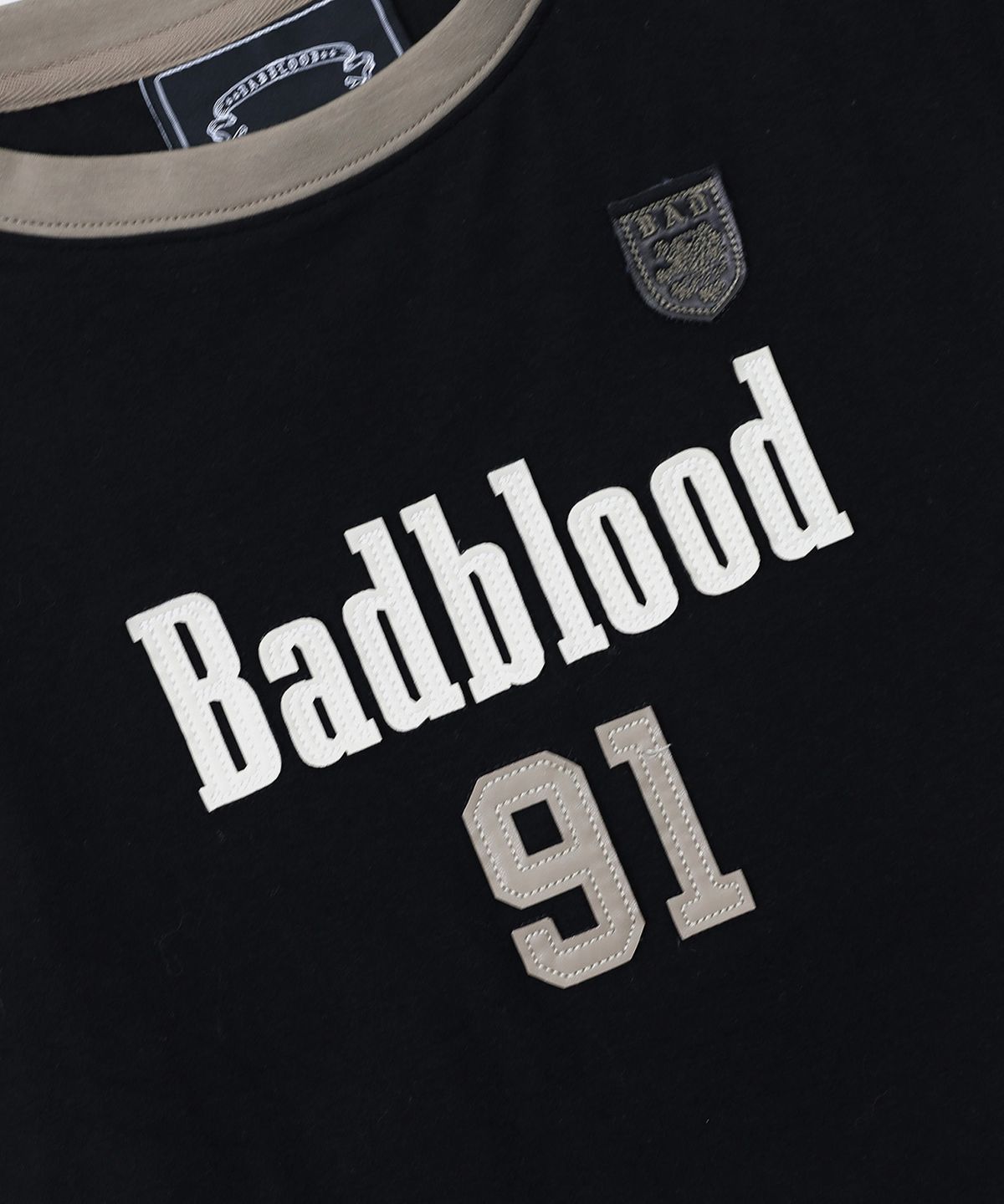 배드블러드(BADBLOOD) 빈티지 클럽 져지 링거 롱슬리브 - 블랙