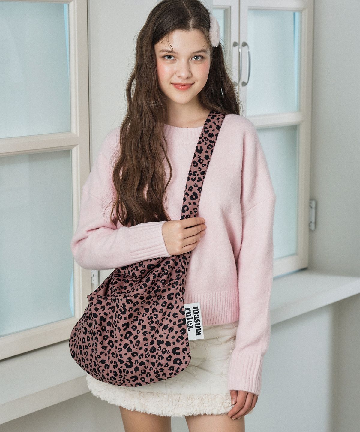 마스마룰즈(MASMARULEZ) Rabbit eco bag_Grand leopard Sunset Rose