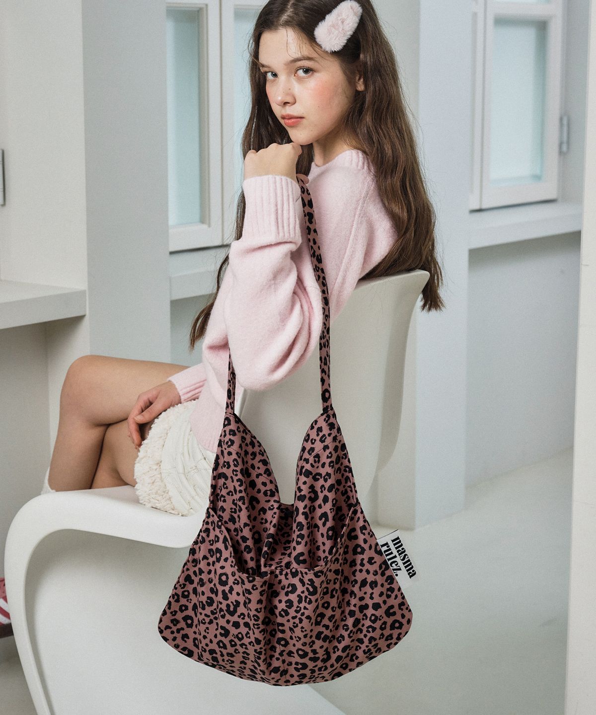 마스마룰즈(MASMARULEZ) Rabbit eco bag_Grand leopard Sunset Rose