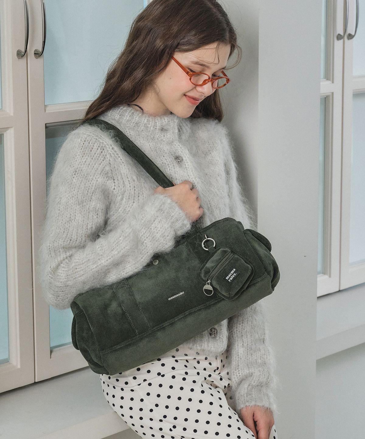 마스마룰즈(MASMARULEZ) [파우치세트]Tubby roll bag_Corduroy Moss green