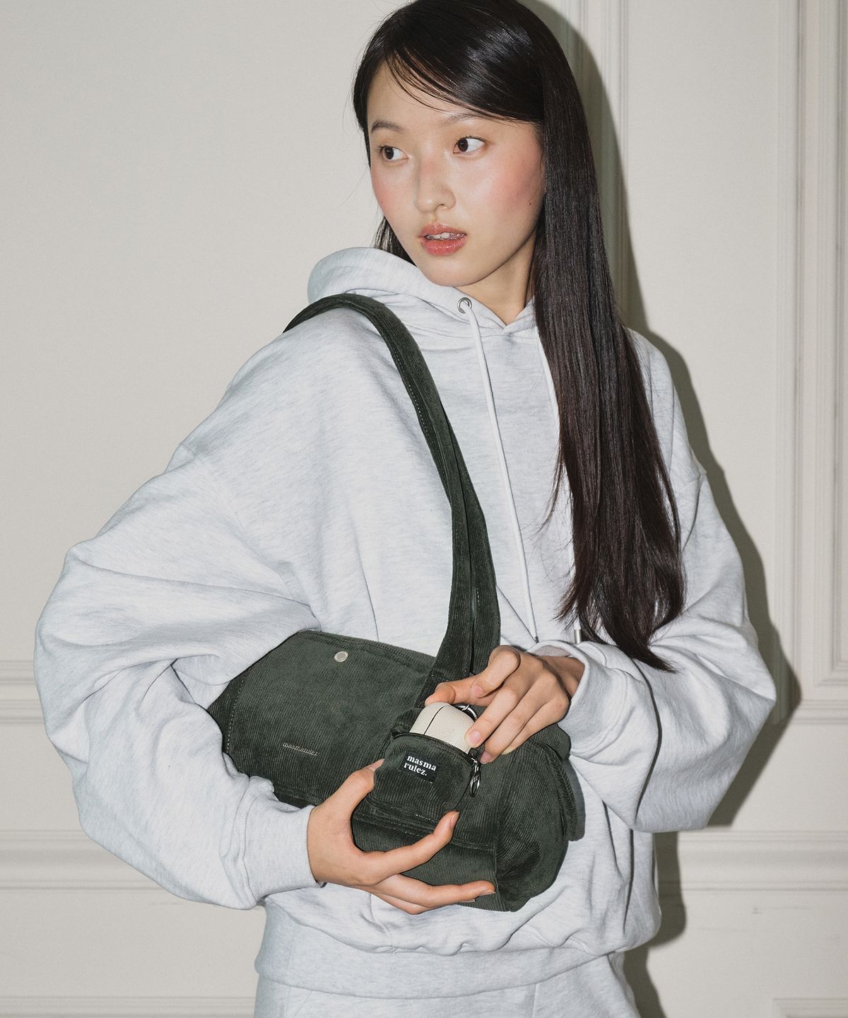 마스마룰즈(MASMARULEZ) [파우치세트]Tubby roll bag_Corduroy Moss green