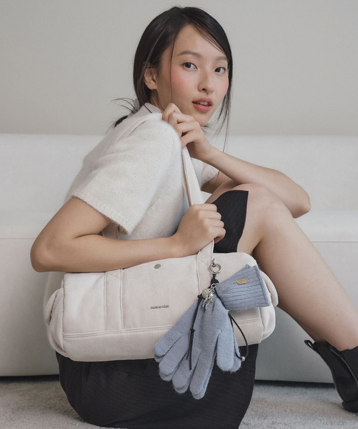 마스마룰즈(MASMARULEZ) [파우치세트]Tubby roll bag_Corduroy Ivory