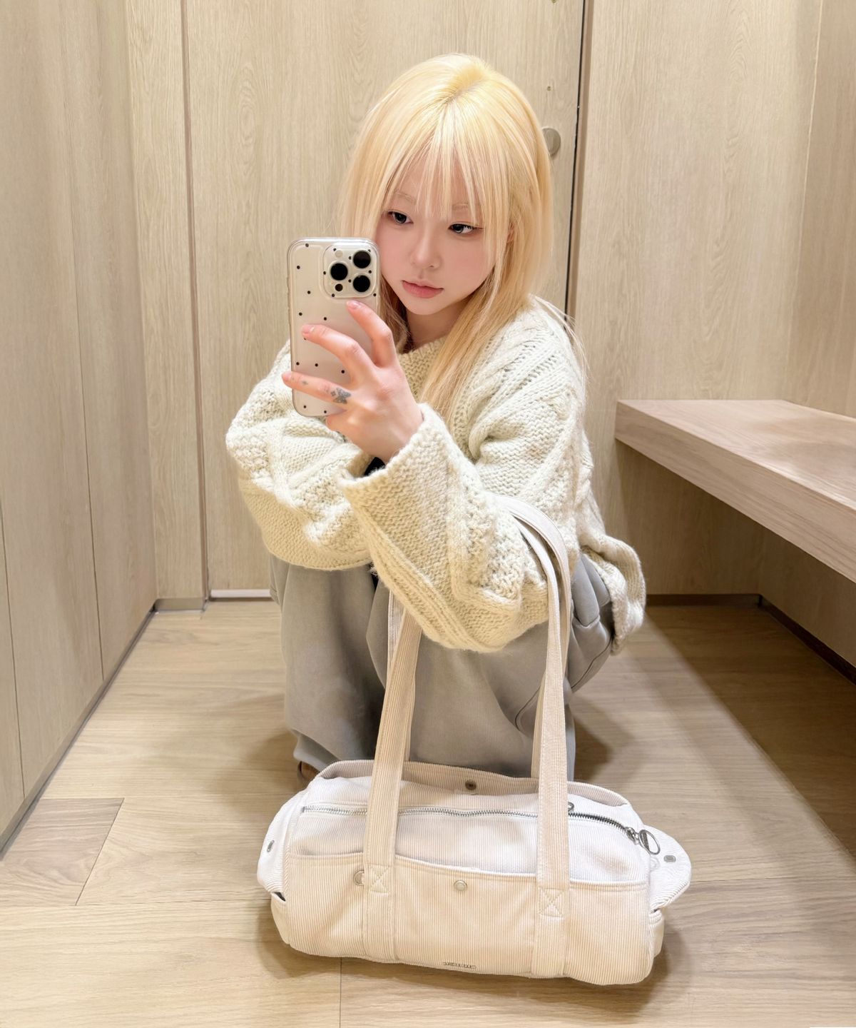 마스마룰즈(MASMARULEZ) [파우치세트]Tubby roll bag_Corduroy Ivory