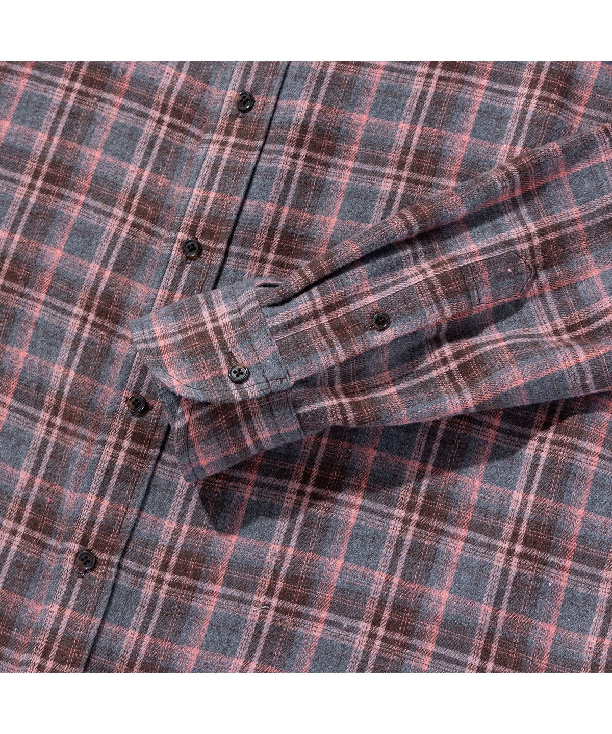 프로드셔츠(PRODESHIRT) 빈티지 체크 플란넬 셔츠 (핑크 그레이)