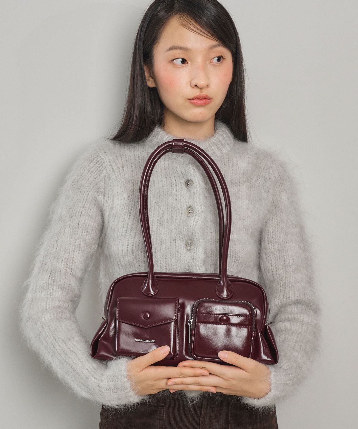 마스마룰즈(MASMARULEZ) Chaming leather shoulder bag_Burgundy