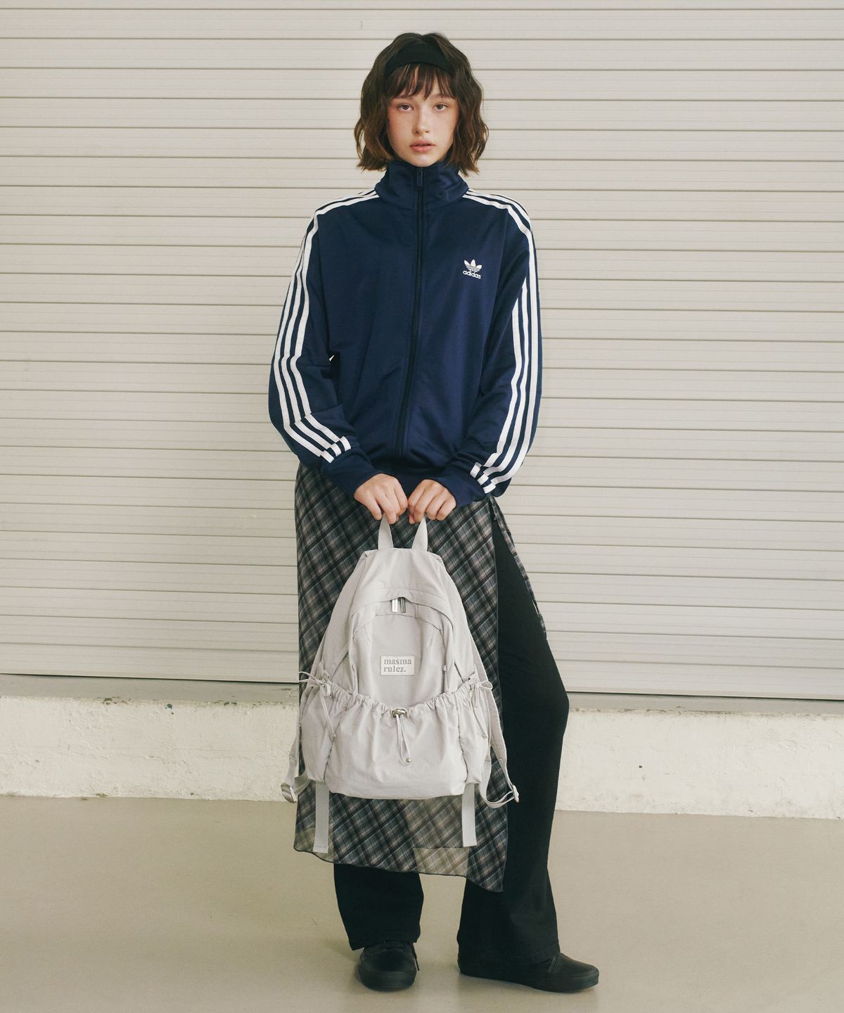 마스마룰즈(MASMARULEZ) mini ver. Ribbon pocket backpack_Light gray