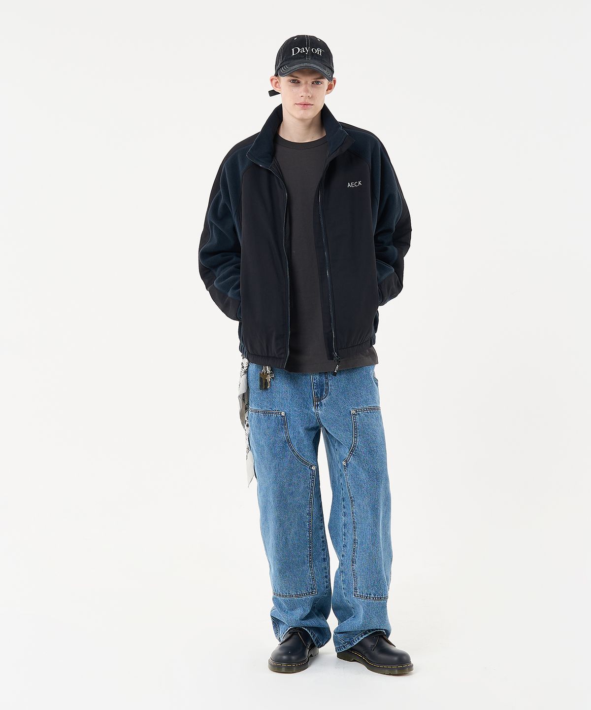 에이카화이트(AECA) AECA SHERPA FLEECE RAGLAN JACKET-CHARCOAL