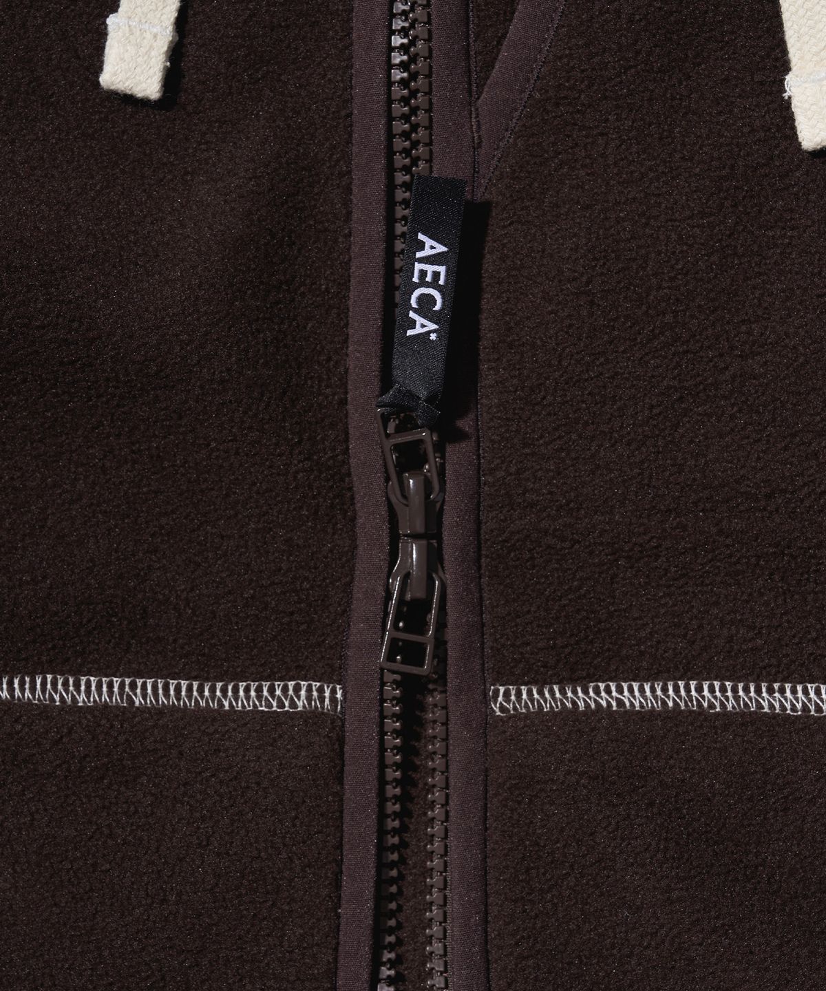 에이카화이트(AECA) AECA EVERLIGHT FLEECE ZIP UP HOODIE-BROWN