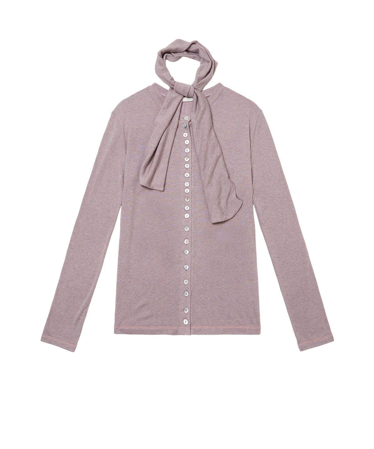 씬(SEEN) MANY BUTTONS SCARF CARDIGAN (Purple)