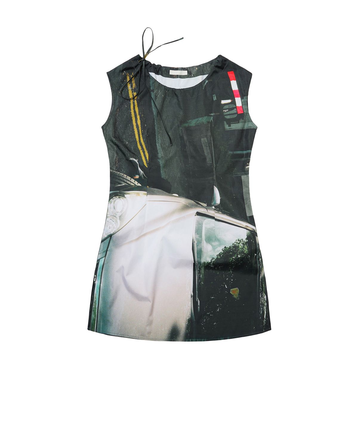 씬(SEEN) PHOTO FRAME SHIRRING NECK DRESS (Car)