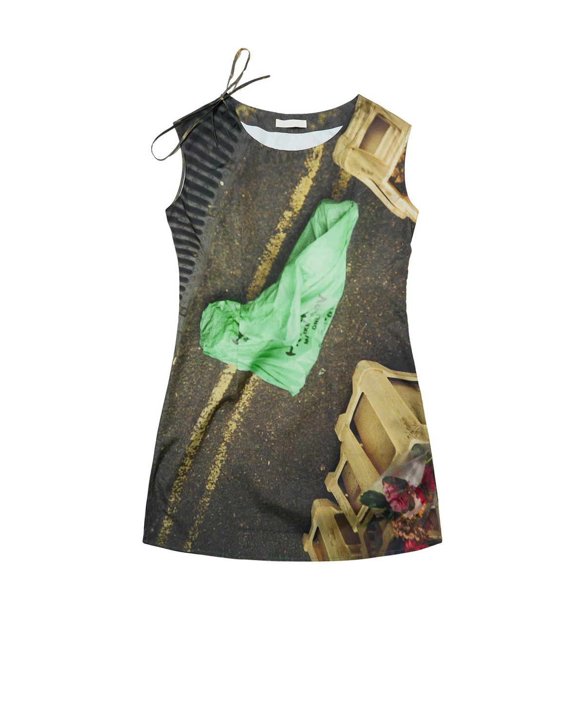 씬(SEEN) PHOTO FRAME SHIRRING NECK DRESS (Road)