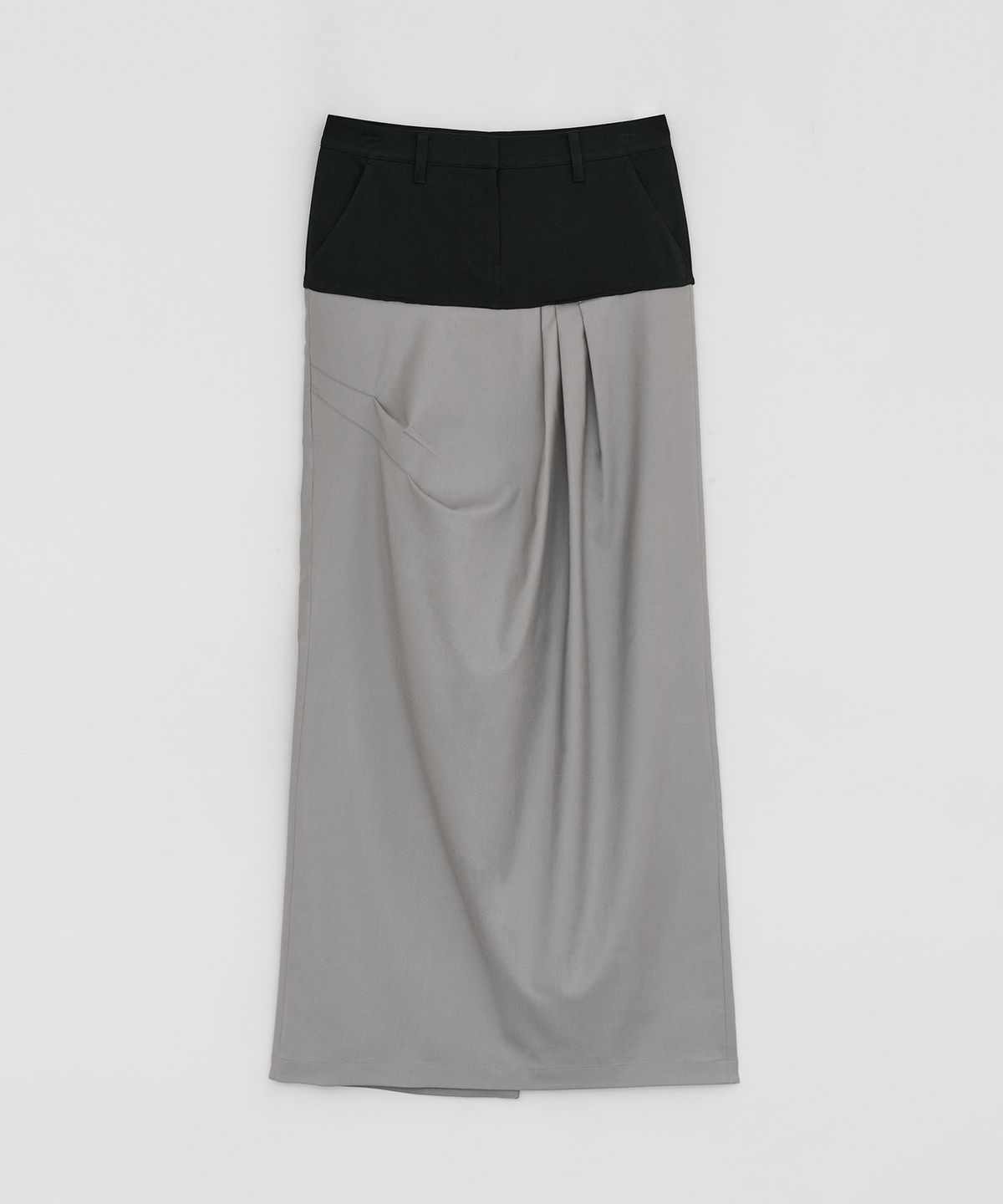 로우타이드(LOW TIDE) DRAPE MAXI SKIRT [BLACK]