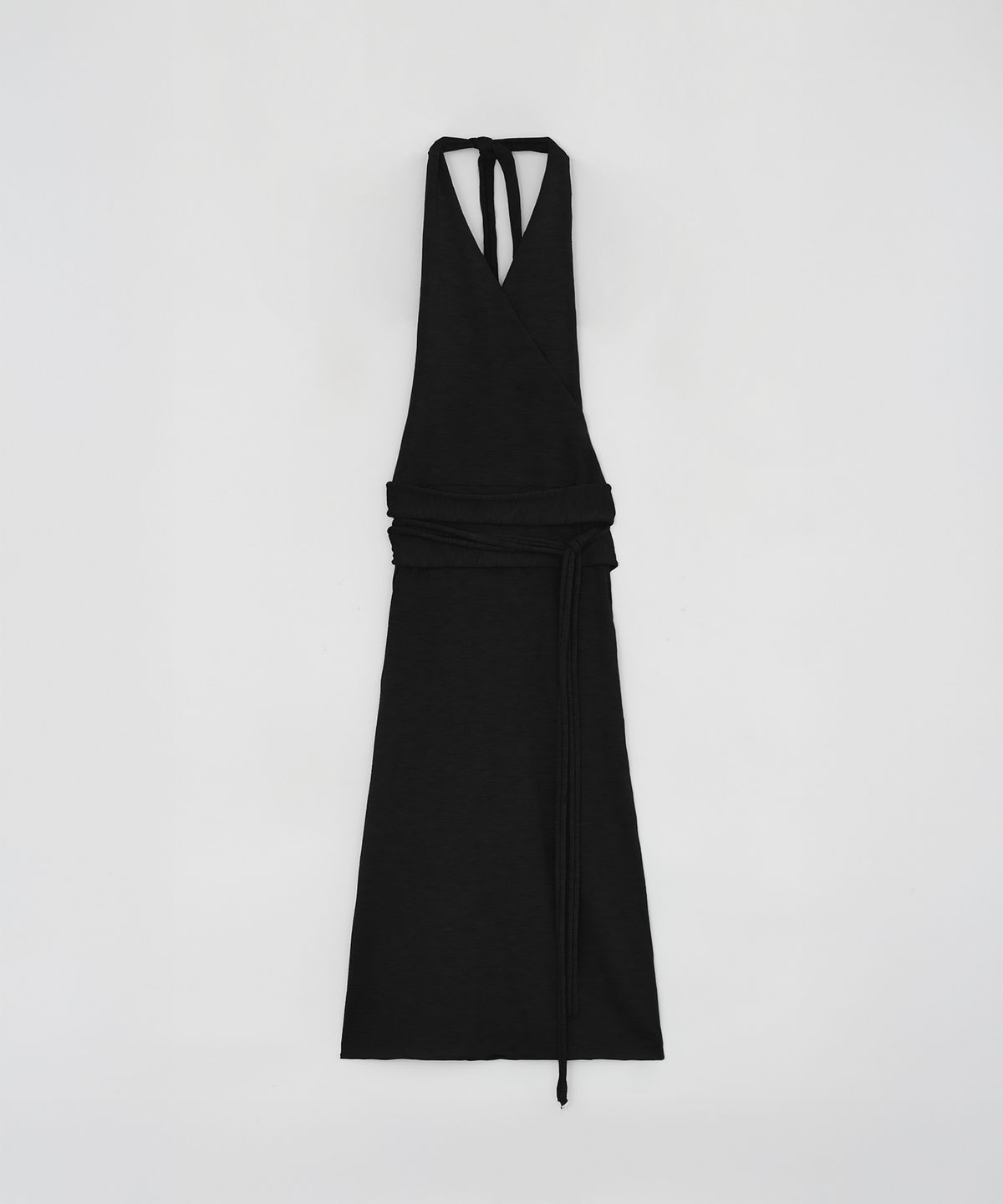 로우타이드(LOW TIDE) SLEEVELESS WRAP KNIT DRESS [BLACK]