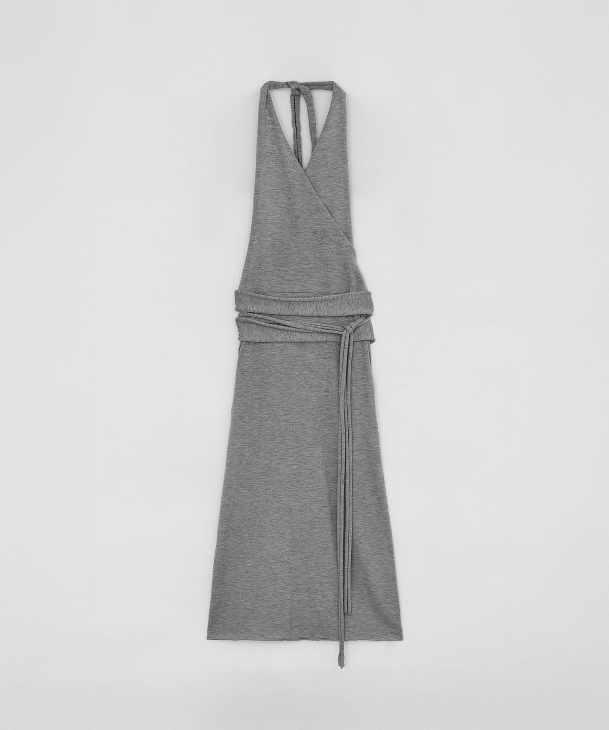 로우타이드(LOW TIDE) SLEEVELESS WRAP KNIT DRESS [GREY]