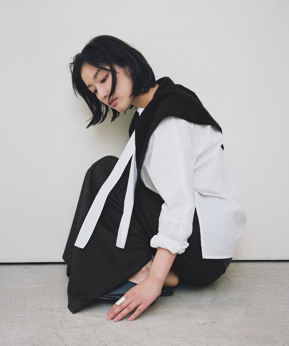 로우타이드(LOW TIDE) SCARF BLOUSE [WHITE]