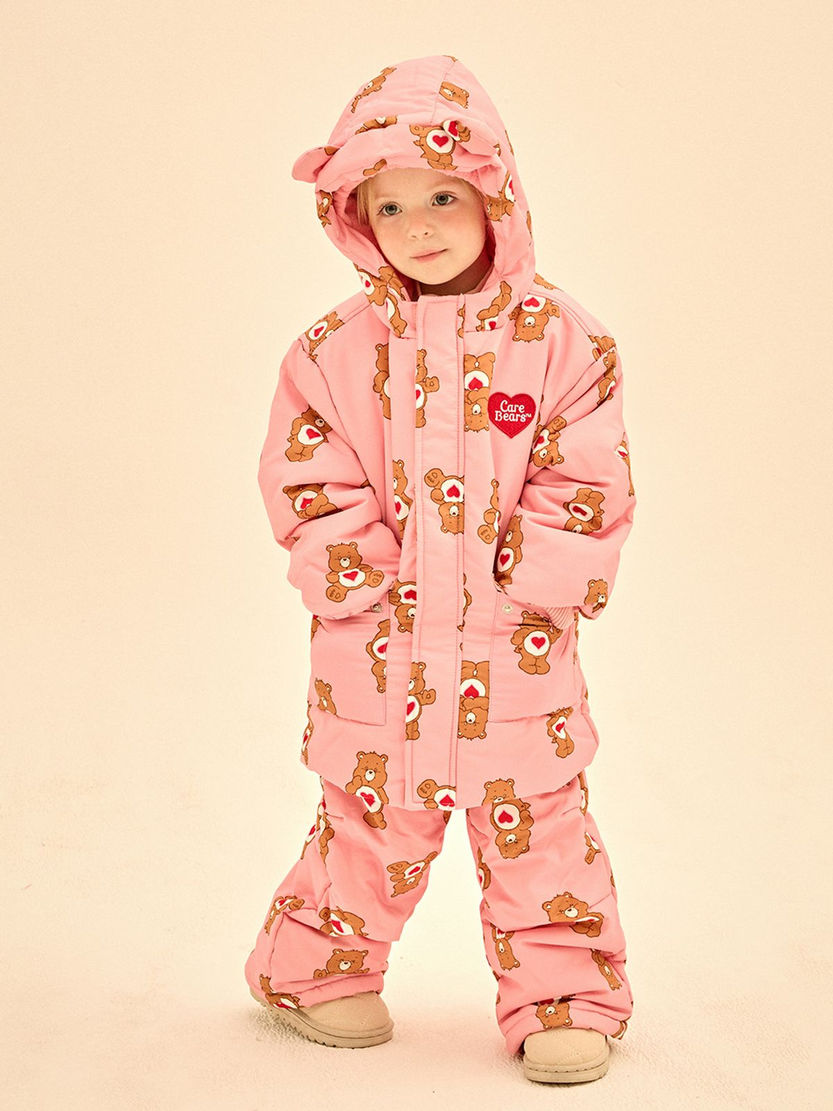 케어베어(CAREBEARS) 귀여운 텐더하트베어 귀달이 스키팬츠