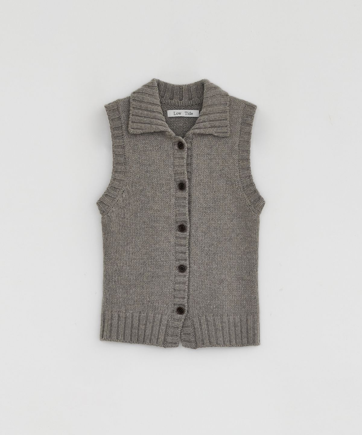 로우타이드(LOW TIDE) LAMBSWOOL KNIT VEST [MOCHA]
