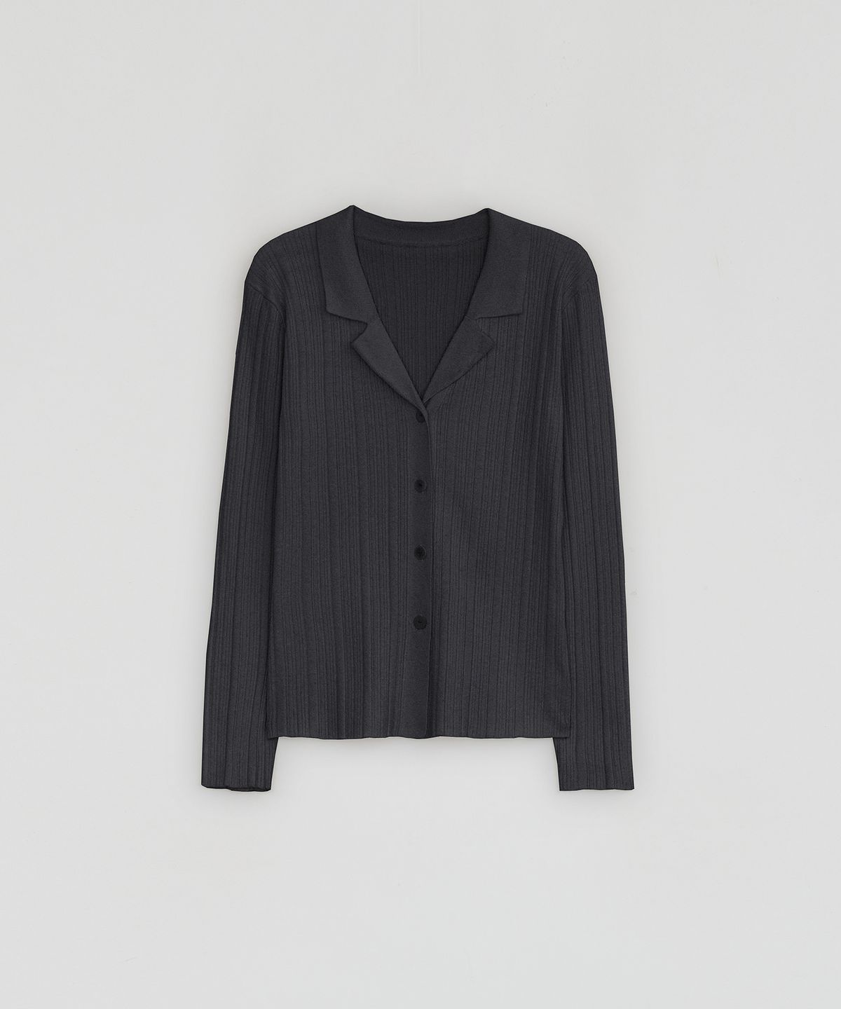 로우타이드(LOW TIDE) PLEATS KNIT CARDIGAN [CHARCOAL]