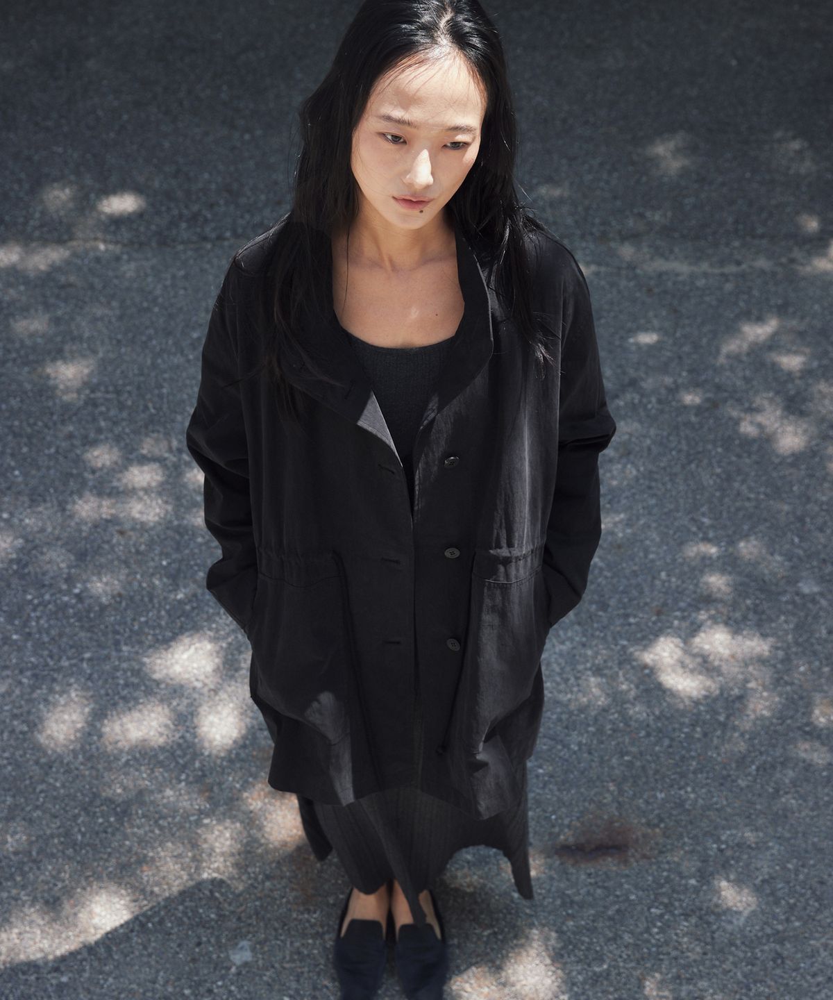 로우타이드(LOW TIDE) COTTON HALF COAT [BLACK]