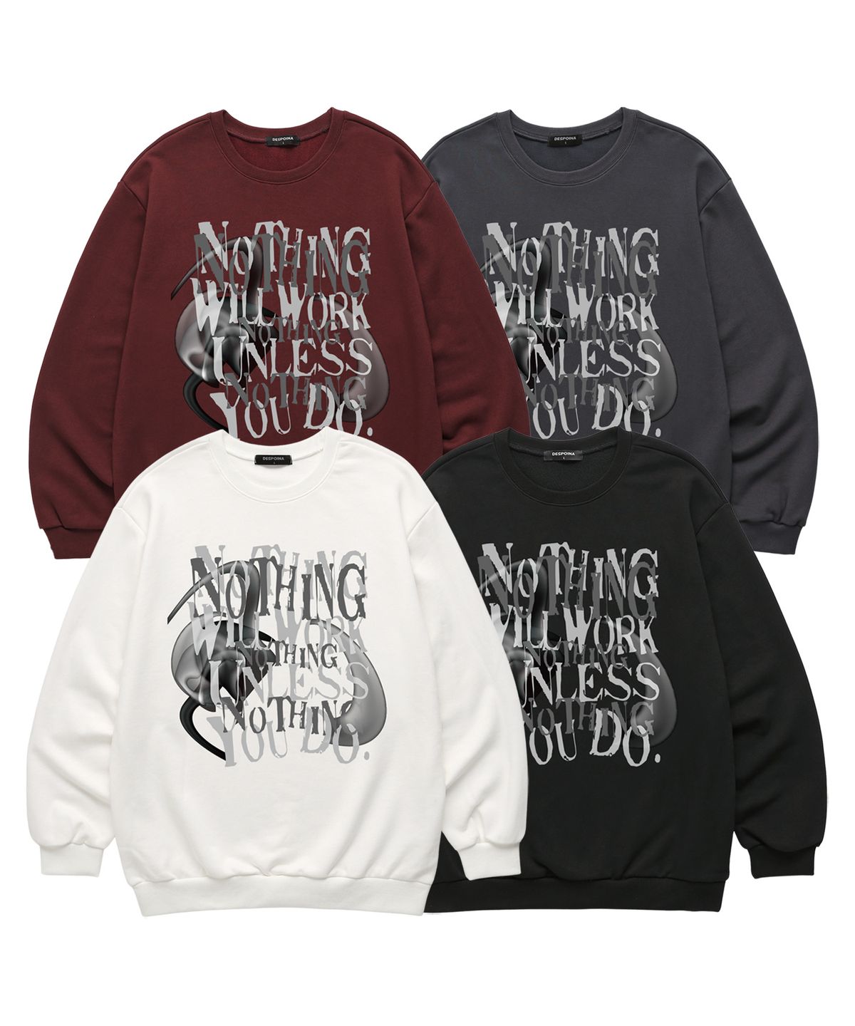 셔터(SHUTTER) NOTHING WILL WORKS 맨투맨 (SLS017) 차콜