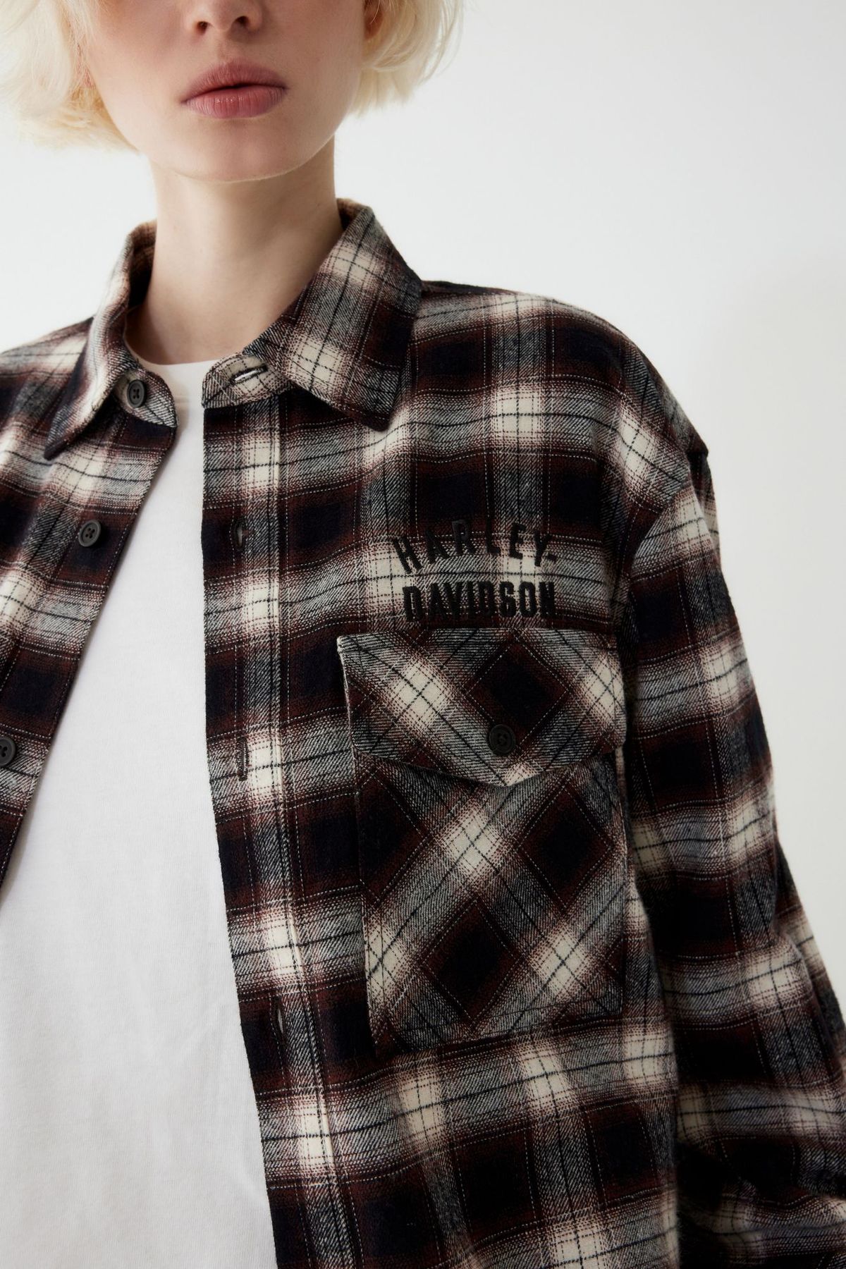 할리데이비슨 컬렉션스®(HARLEY-DAVIDSON COLLECTIONS®) 투 포켓 플란넬 셔츠 _브라운 HH15310002
