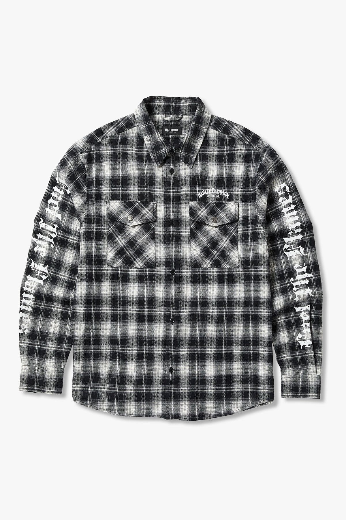 할리데이비슨 컬렉션스®(HARLEY-DAVIDSON COLLECTIONS®) 투 포켓 플란넬 셔츠_블랙 HH15310003
