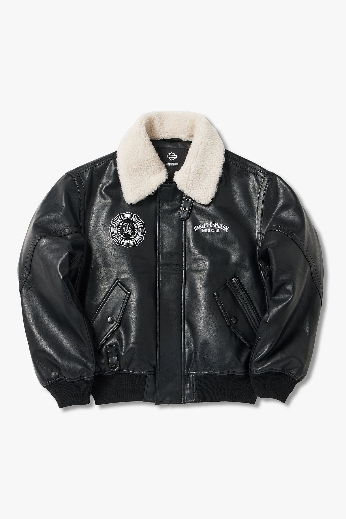 할리데이비슨 컬렉션스®(HARLEY-DAVIDSON COLLECTIONS®) NIFTY SYNTHETIC LEATHER 항공점퍼_블랙 HH15301002