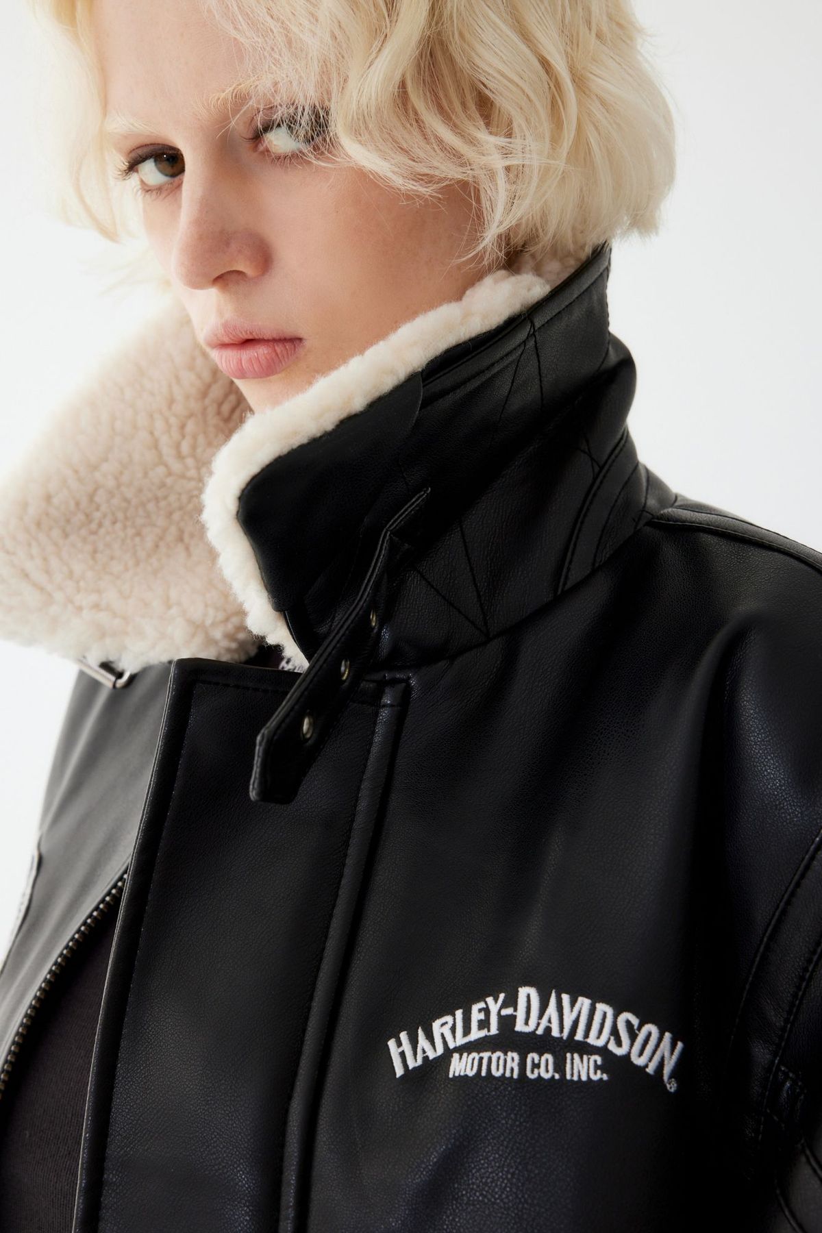 할리데이비슨 컬렉션스®(HARLEY-DAVIDSON COLLECTIONS®) NIFTY SYNTHETIC LEATHER 항공점퍼_블랙 HH15301002