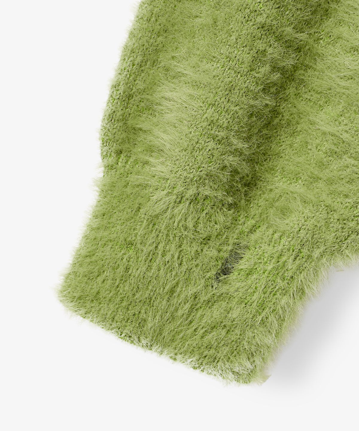 유젠(EUGGEN) EUG 헤어리 니트 후드 집업_그린