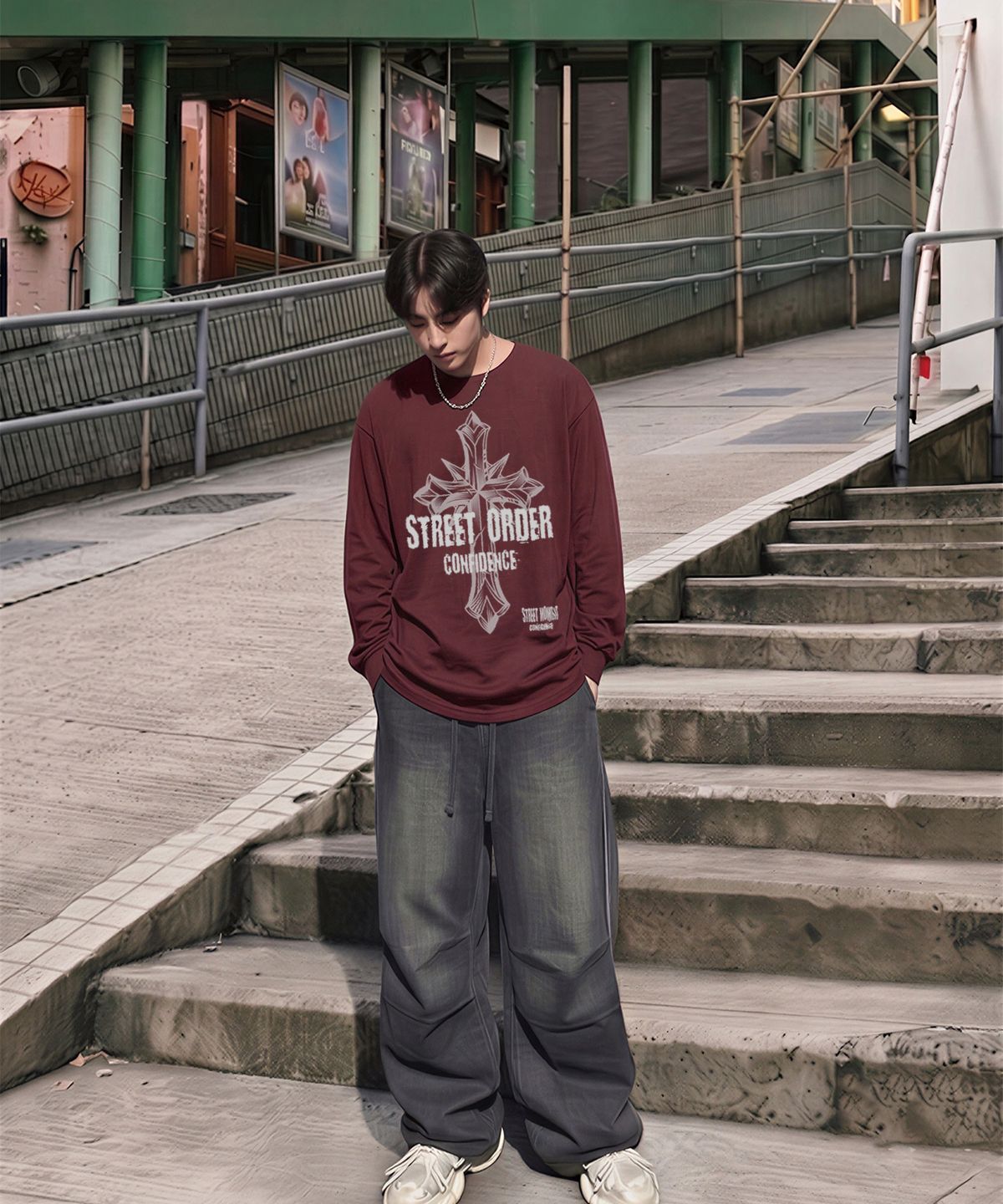밴웍스(VANNWORKS) STREET ORDER 롱슬리브 (VLS0212) 버건디