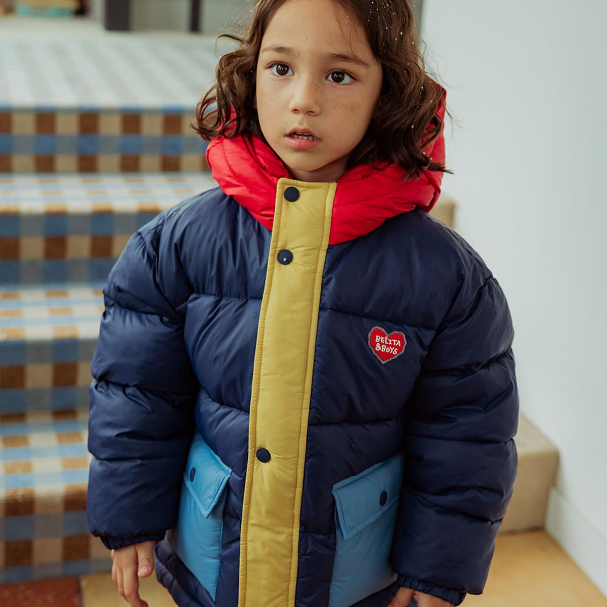 벨리타앤보이즈(BELITANBOYS) BB하트컬러블럭 후드패딩점퍼 BK5WPJ24NA