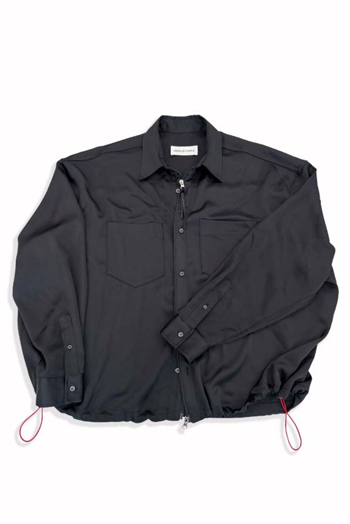 오디너리피플(ORDINARY PEOPLE) Re : Satin Motion Shirt [BLACK]