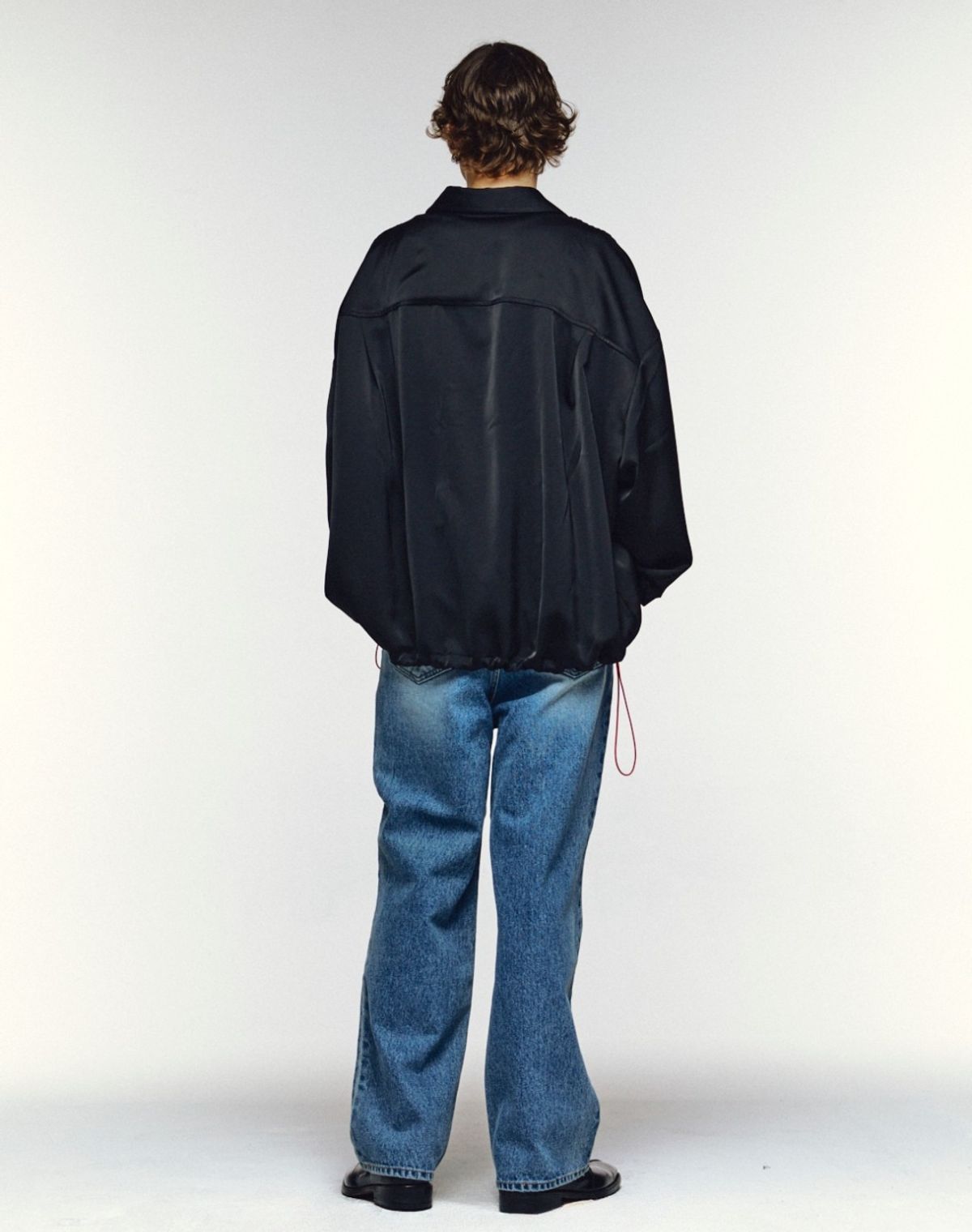 오디너리피플(ORDINARY PEOPLE) Re : Satin Motion Shirt [BLACK]