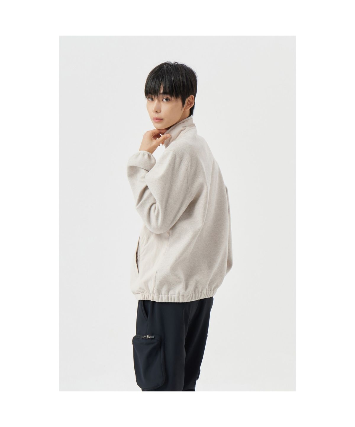 골든베어(GOLDEN BEAR) Fleece Hybrid Half Zip Jumper G4UAW25811BEX