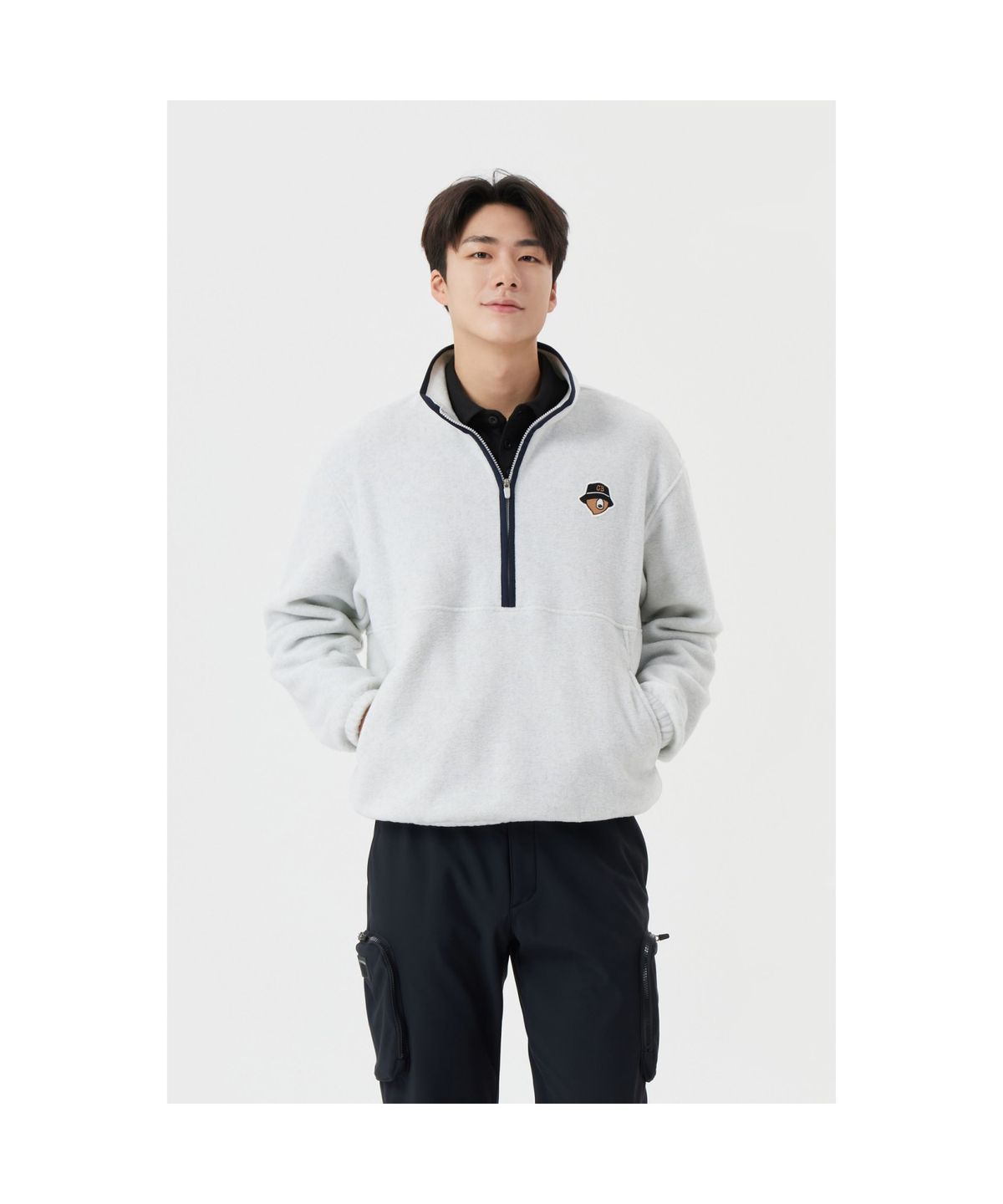 골든베어(GOLDEN BEAR) Soft Touch Half Zip-up T-shirt G4TAW25821IVX