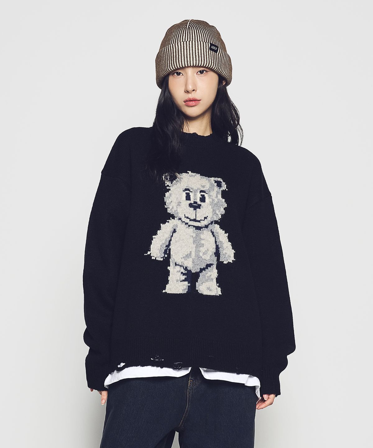 아크메드라비(ACME DE LA VIE) DISTRESSED BEAR WOOL KNIT (3COLOR)